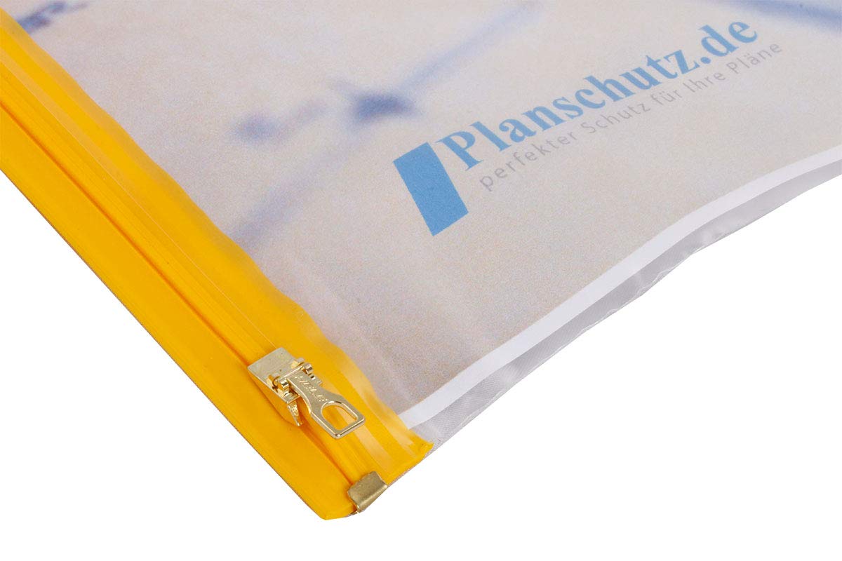 10x Buste Protettive A1, 650x900mm Impermeabili con Chiusura | Custodie con protezione UV e 2 clip con ventosa, spessore 100 my, ideali per planimetrie, cantieri e documenti importanti.