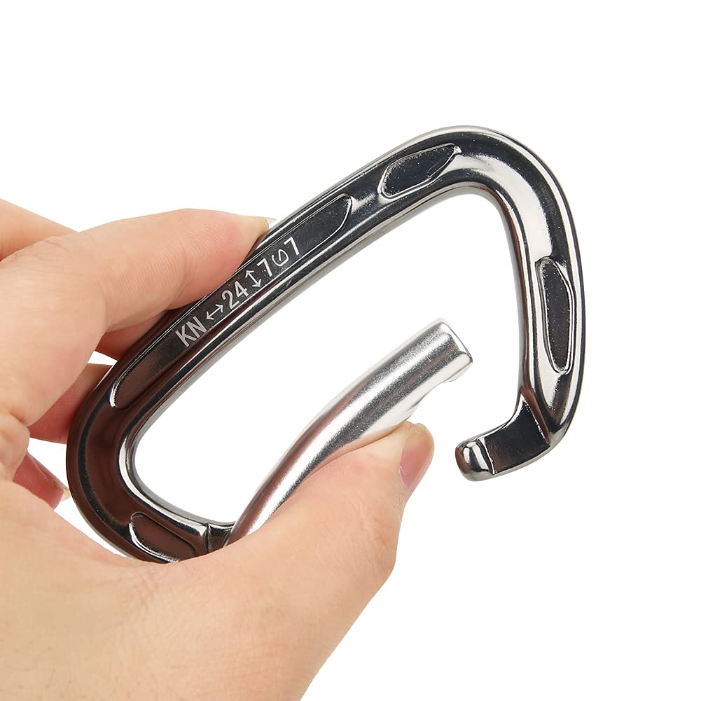 Lot de 4 Boucles en Forme de D,Boucle Forme D en Aluminium Durable À Charge Élevée,Mousqueton de Camping Portable À Coopération Étroite pour Sac À Dos de Randonnée Camping