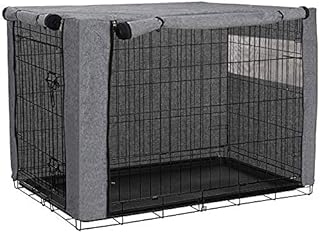 YISNTF Dog Crate Cover Fit Dog Crates Medium Size, Dog Cage Cover for Dog Cages, Durable Windproof Pet Kennel Cover for Wire Dog Crate Indoor Outdoor Protection (Grey, 36 inch)
