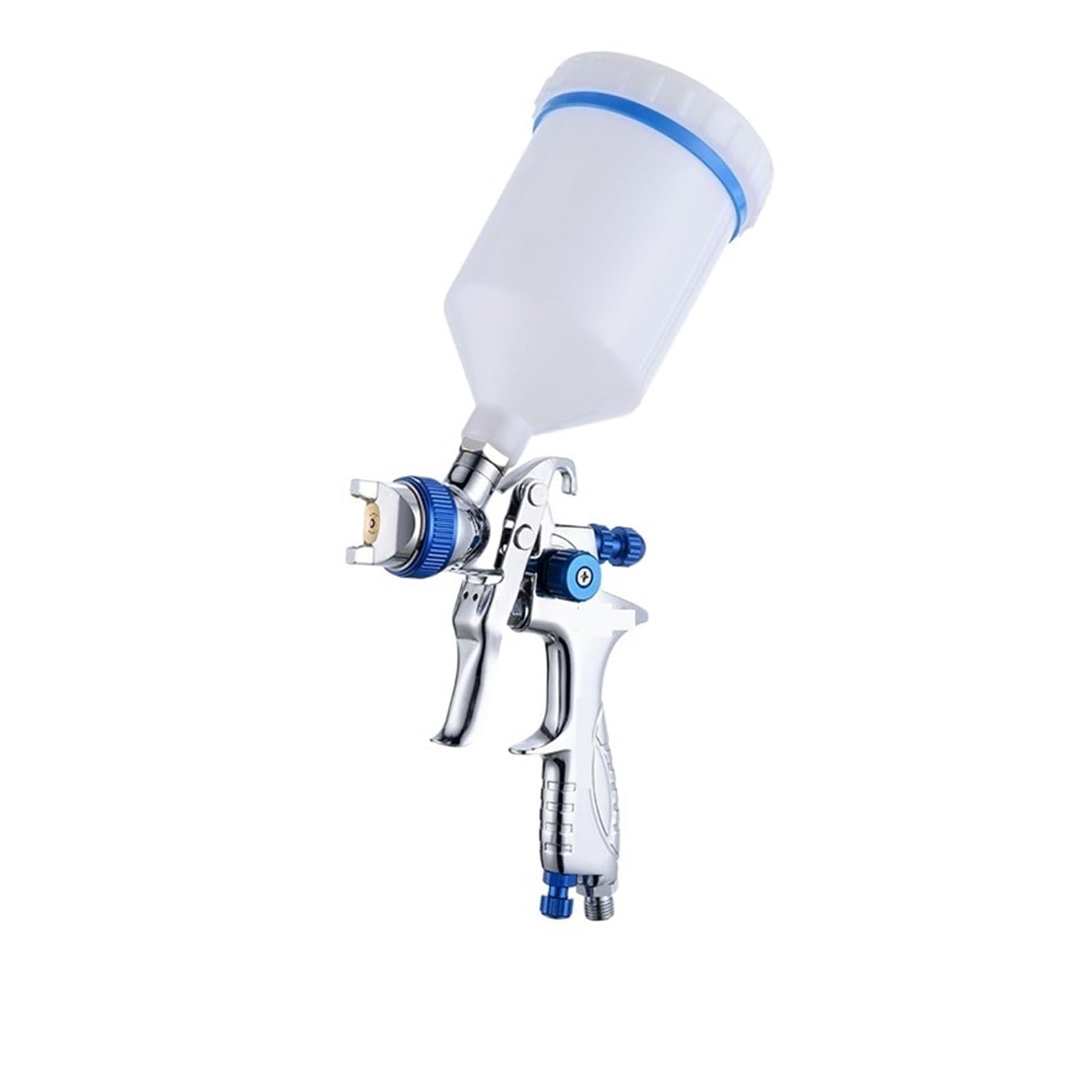 Pistolet natryskowy, Wysoko atomizujący pistolet natryskowy Narzędzie do malowania samochodów i mebli Farba w sprayu 600 cm3 Górny garnek Niebieski i srebrny pistolet natryskowy