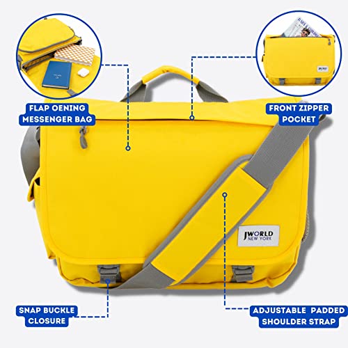 Image of J World New York Thomas Laptop Messenger Bag for Women & Men. Kids Computer Bookbag