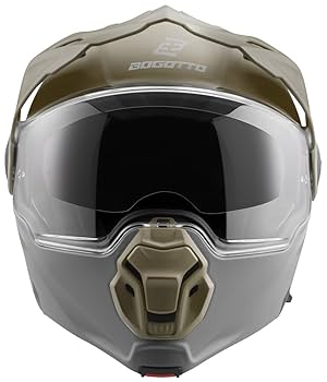 Bogotto FG-102 Duo Fiberglas Klapphelm, braun matt, XS