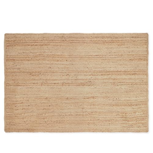 REDEARTH · Rectangular Area Rug - 4'x6' Braided Natural Jute with Non-Skid Backing - Handwoven Boho Rug for Bedroom, Kitchen, Living Room - Farmhouse Aesthetic Home Decor - Durable Handmade Rug