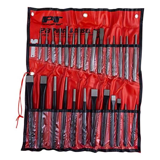 28 Piece Punch & Chisel Set Drift Pin Center Cold Tool Roll Kit