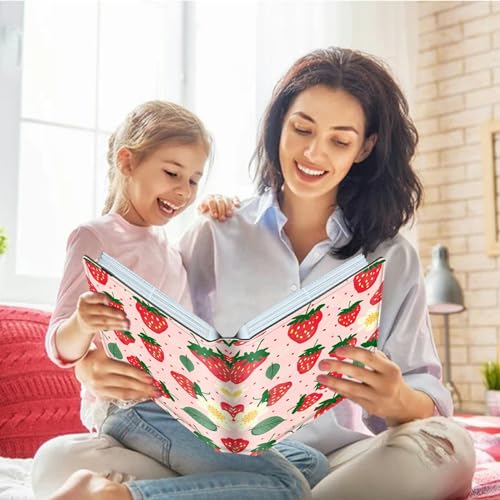 Image of Strawberry Photo Album 4x6 120 Pockets Photos with Strong Elastic Band, Small Mini Albums Sheet Protector Folder for Photos, Album for Family Wedding Anniversary Baby Women Men Vacation Gift