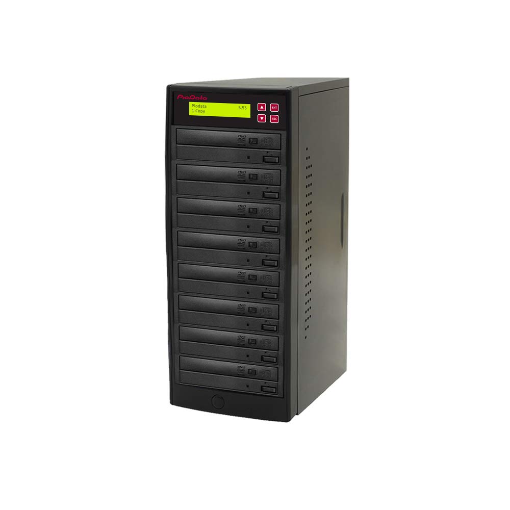 PIODATA 1 to 7 24X Burner M-Disc Support CD DVD Duplicator - Standalone Copier Duplication Tower PIO-S7T-DVD-BK