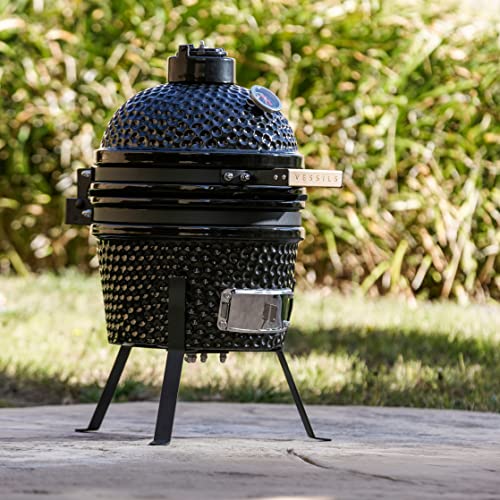 Vessils 9.8-In W Kamado Charcoal Bbq Grill – Heavy Duty Ceramic Barbecue Smoker And Roaster With Built-In Thermometer And Stainless Steel Grate #TOP6