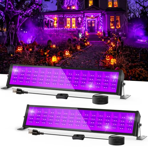 Image of T-SUN LED Black Light Bar, 72W Blacklight Bars for Halloween Decor Display | Blacklight Bar with 6ft Cord, Black Lights for Glow Party, Fluorescent Poster, Game Room, Stage Lighting, Covers 22x22ft Area