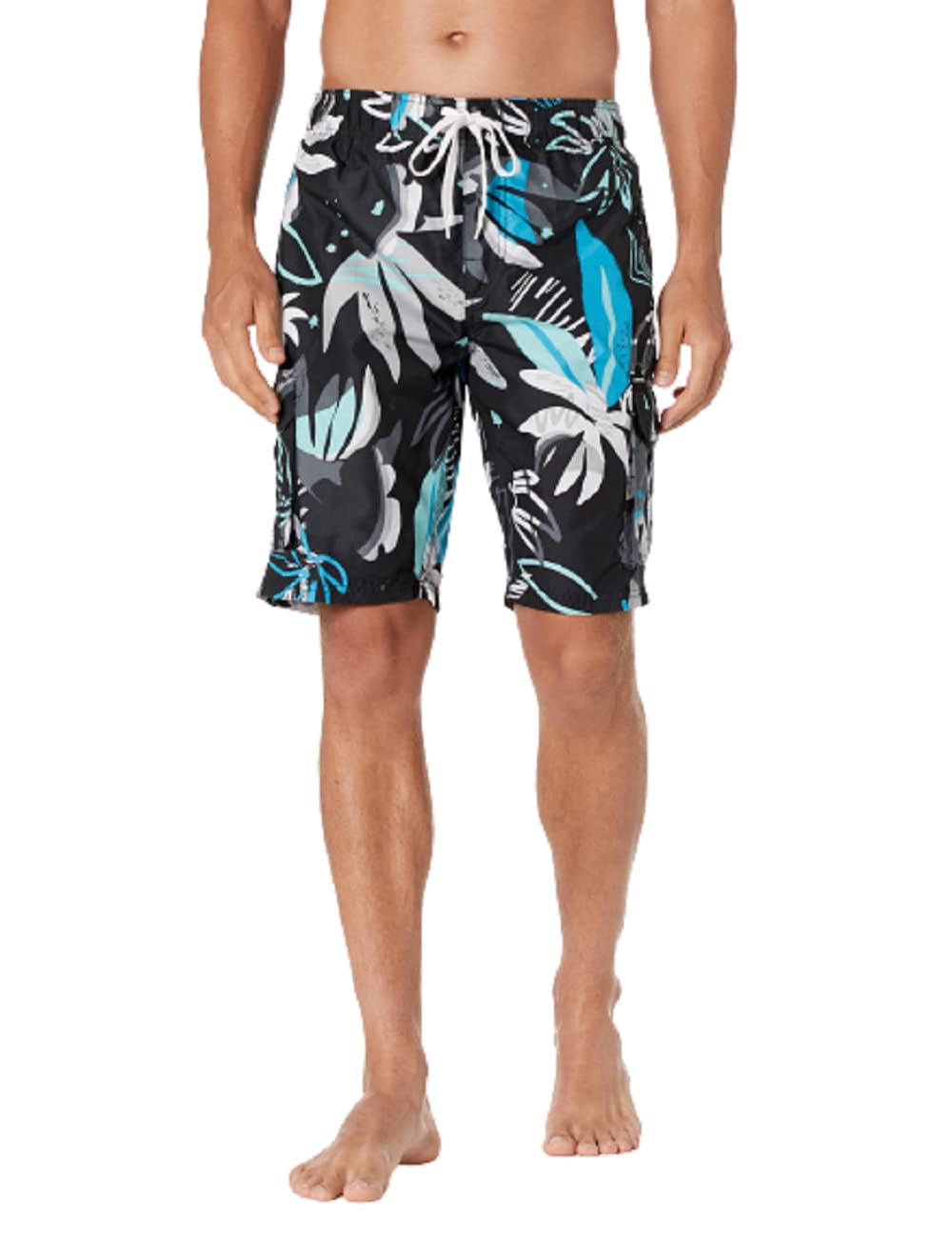 Men's Horizon Quick Dry Beach Shorts Swim Trunk, Baja Black, Large-image-28