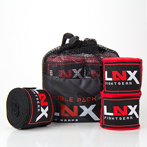 LNX Bandagen/Boxbandagen Doppelpack 2,5m schwarz + rot Cover