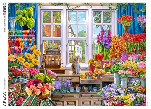 Rompecabezas Ceaco de piezas grandes - Steve Crisp - Floristería - Actividad relajante y divertida para adultos miniatura 5