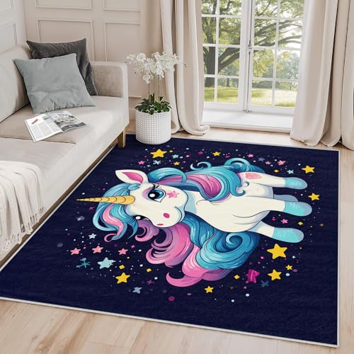 Tapete Unicornio para Niñas 90x150 cm Rectangular miniatura 1
