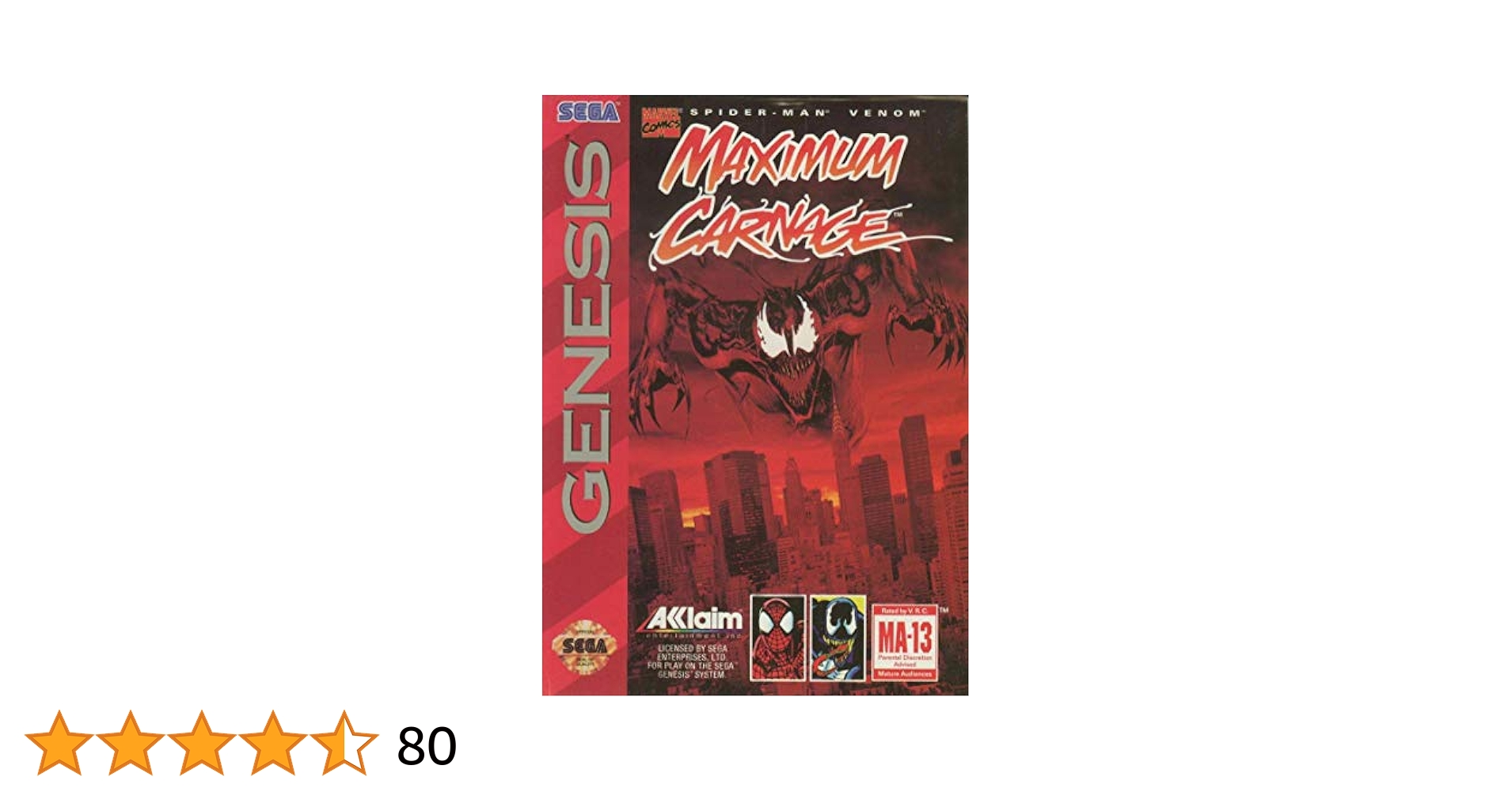 Spider-Man: Maximum Carnage: Sega Genesis: Video Games