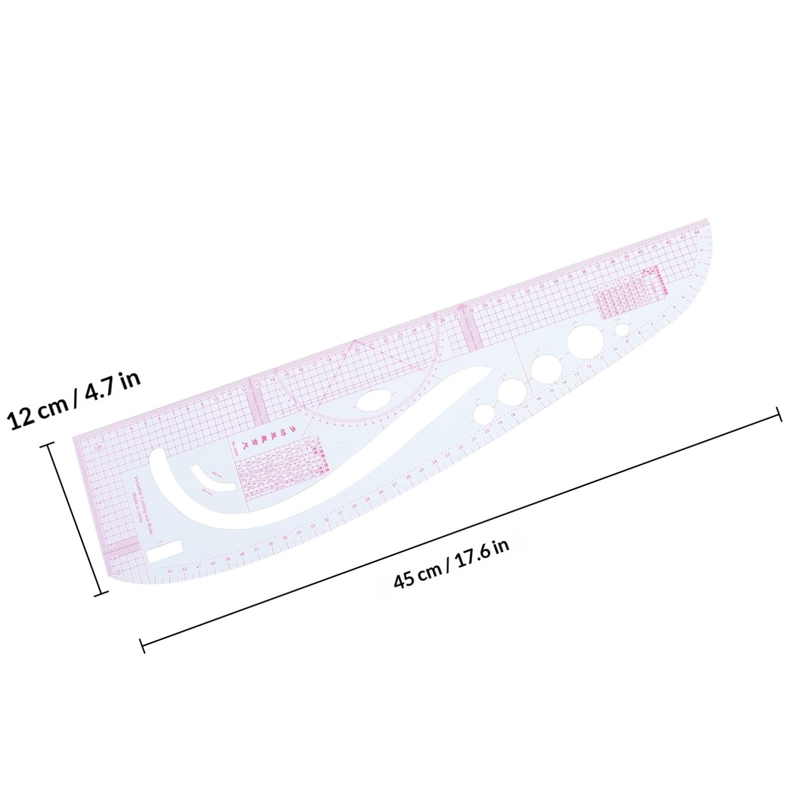 Multifunktions Präzisionsnählineal für Kleidungsmuster, Pet Rosa, 1 Satz | Klar Skaliert, für Schneidarbeiten und Nähen, Präzise Kontrolle, Personal und Professionell