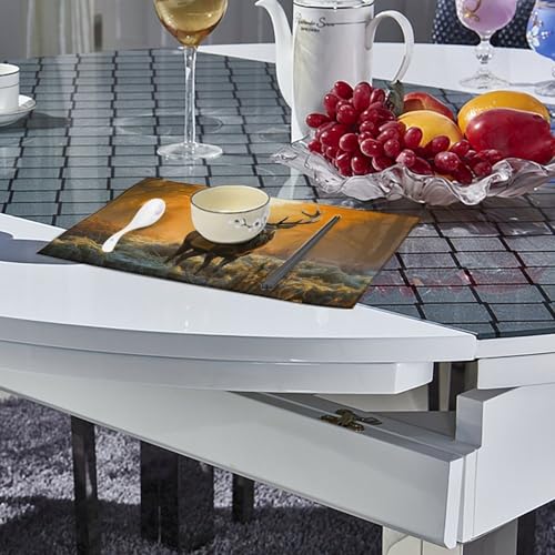 Sets de table imprimés cerf avec motif nature haute définition - 5