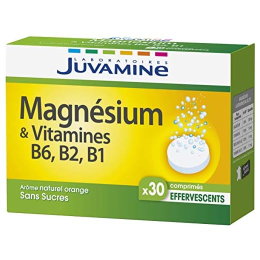 JUVAMINE - Magnésium + Vitamines B6, B2, B1 - Orange - 30 Comprimés Effervescents