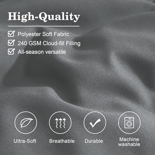 Image of Monbix Super King Plus Size Comforter Set - 7 Pieces Bright Gray Bed in a Bag Super King Plus Bedding Sets with Comforters, All Seasons Comforter Bed Set with Sheets,Pillowcases & Shams