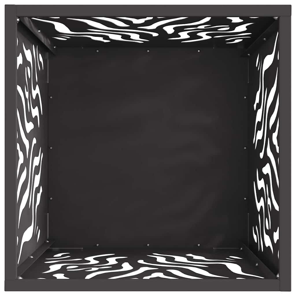 Brasero cuadrado negro 40 x 40 x 40 cm de acero, parrilla exterior para balcón, terraza, cesta de fuego resistente al calor con 600 ℃ para calor y atmósfera