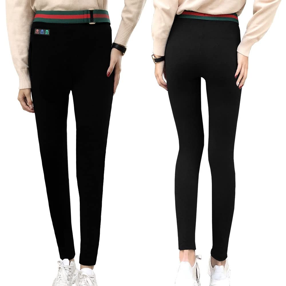 Pantalones Térmicos Eléctricos Ropa Interior Térmica Aislada con Ajuste de Temperatura de 3 Niveles para Mujer Negro Talla L