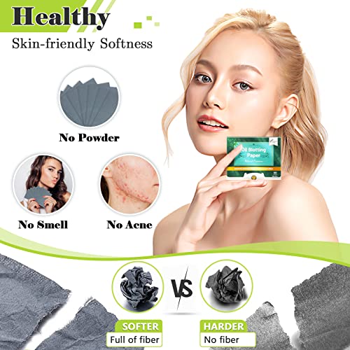 Natural Oil Blotting Sheets For Face,26% Larger Blotting Paper For Oily Skin With Bamboo Charcoal,Makeup Friendly High-Performance Oil Absorbing Wipes 200,Easy To Oil Control #TOP7