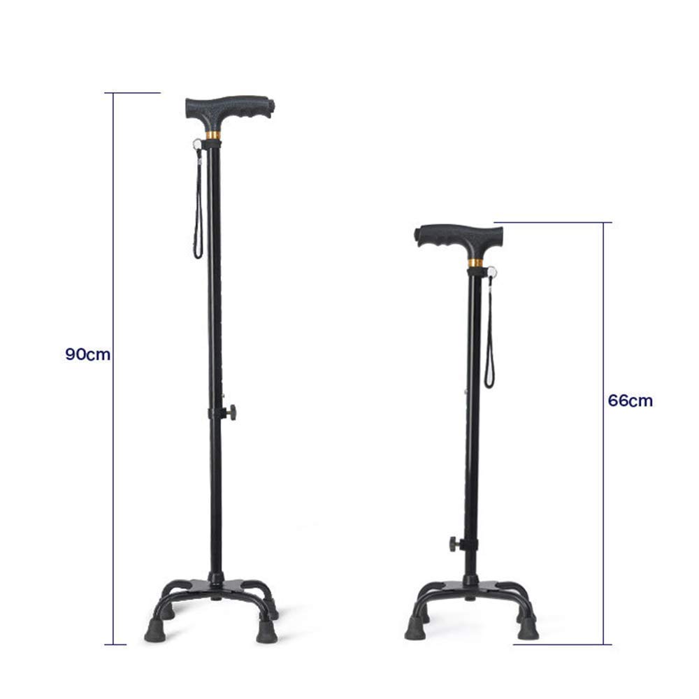 Muletas, Bastón con luz LED de Aluminio, empuñaduras en Las Cuatro Esquinas, Andador para Personas Mayores, 10 muletas Ajustables en Altura, livianas y duraderas Es Tan Amable de tu Parte