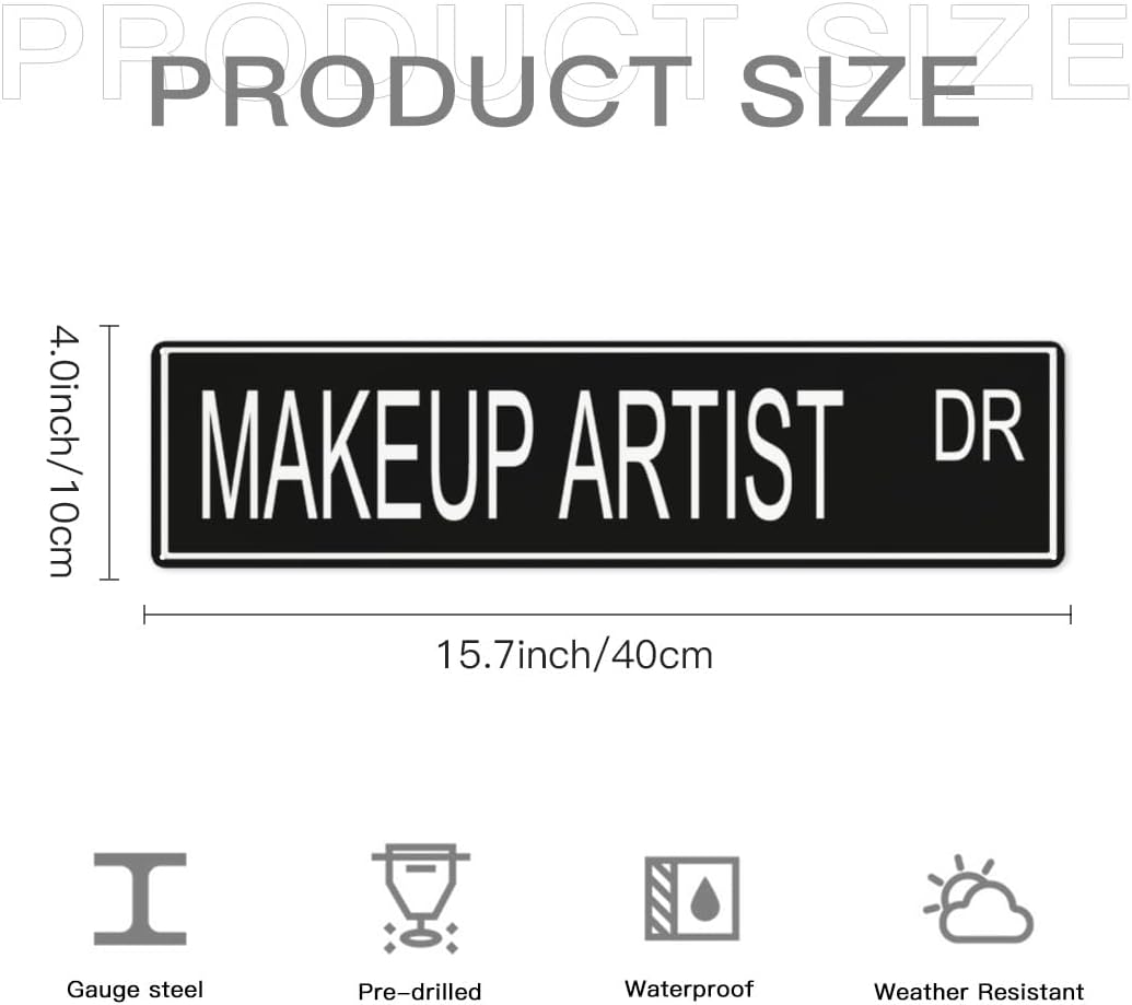 Makeup Artist Gift, Makeup Artist Sign, Custom Road Sign, Metal Sign (Many Background Colors Option)