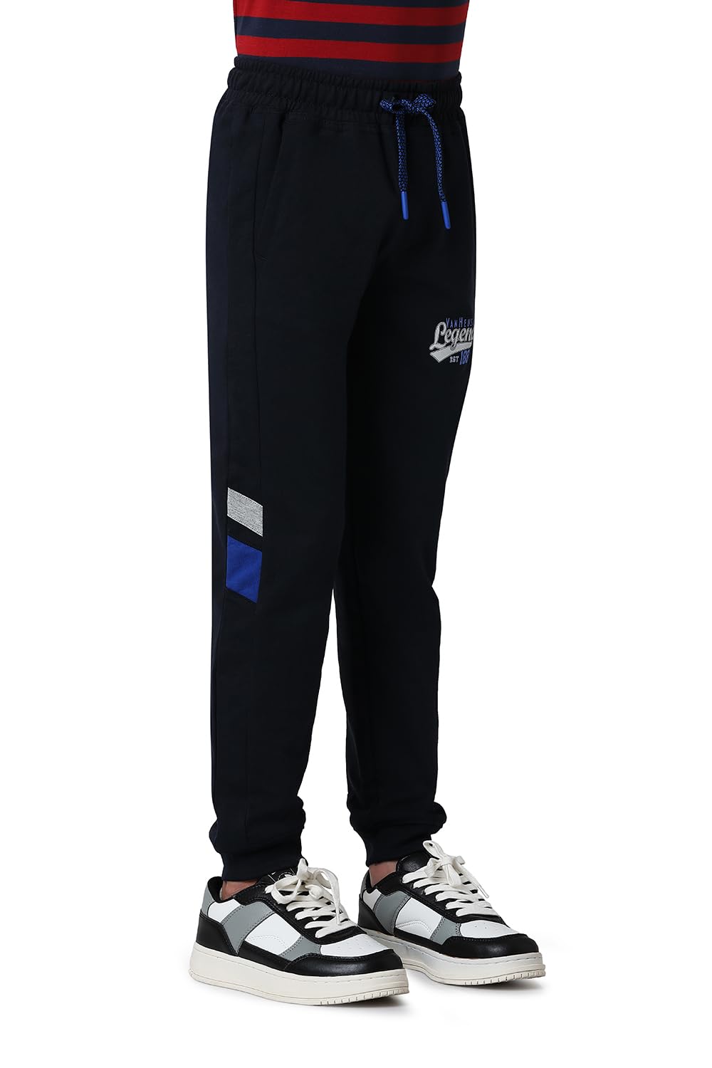 Van Heusen Boys Regular Fit Joggers - Cotton Terry Blend - Smart Tech, Easy Stain Release, Anti Stat, Ultra Soft, Moisture Wicking_52403_Navy_7-8 Years 2