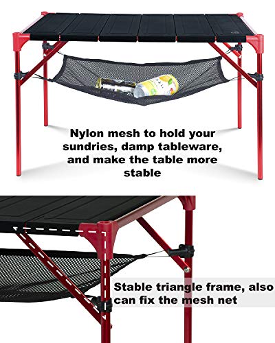Iclimb Extendable Folding Table Large Tabletop Area Ultralight Compact With Hollow Out Tabletop And Carry Bag For Camping Backpacking Beach Concert Bbq Party, Three Size (Black - Xl) #TOP6