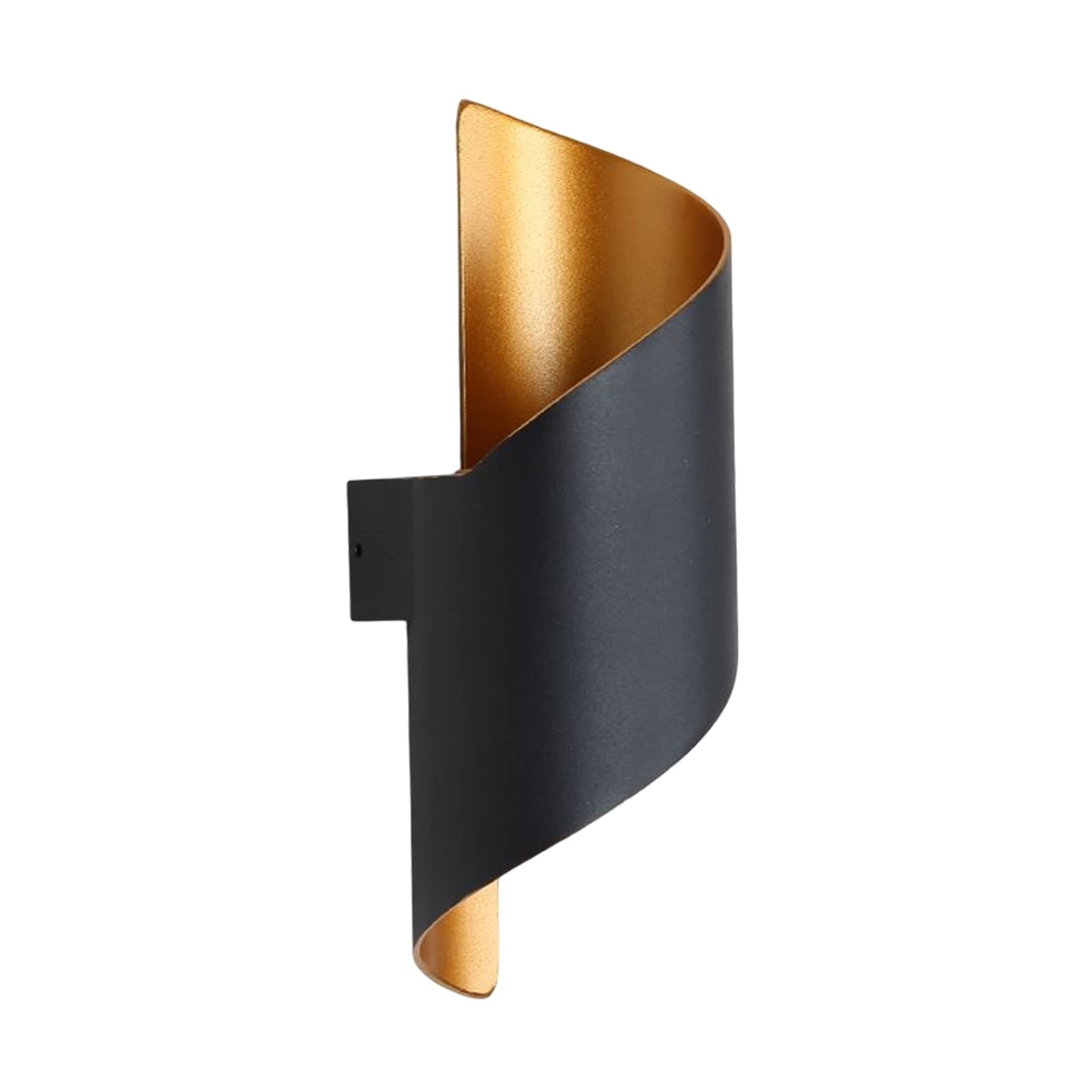 Rezat Led-wandlamp van metaal in zwart en goud, elegante lamp, perfect voor een moderne woonkamer of designkamer, 6 watt, 360 lumen, 3000 Kelvin (warmwit