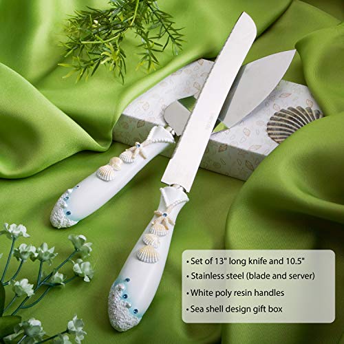 Fashioncraft 2417 Beach Theme Wedding Knife And Cake Server Set – 1, Beach Wedding Favor, Cake Knife And Server Set #TOP1