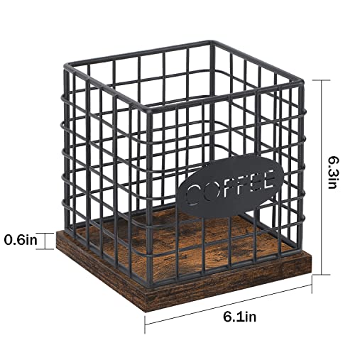 Image of YINMIT K Cup Holder Organizer, Sturdy Coffee Pod Holder Organizer, 35 Kcup Large Capacity Storage Basket for Kitchen Counter and Office Desktop (Square Grid)
