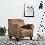 Couleur : marron. Matériau : revêtement imitation daim. Dimensions (l x P x H) : 70 x 69 x 72 cm. Largeur de l'assise : 45 cm. Profondeur d'assise : 44 cm. Hauteur du dossier : 42 cm. Hauteur d'assise : 42 cm. Hauteur de l'accoudoir à partir du sol : 55 cm.