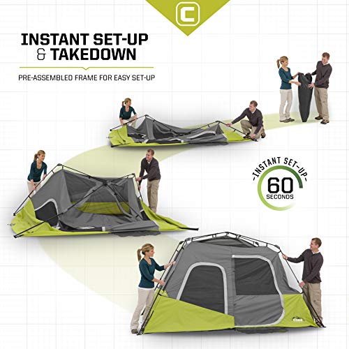 Core 6 PERSON INSTANT CABIN TENT Pop Up Tent With Easy 60 Second Camp Setup thumb #2