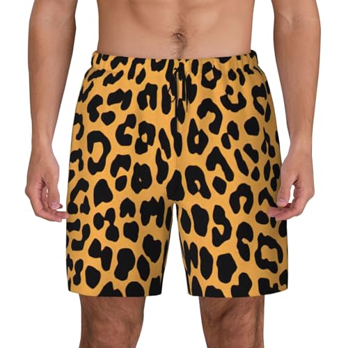 Short de bain homme imprimé léopard léger pour natation et sport
