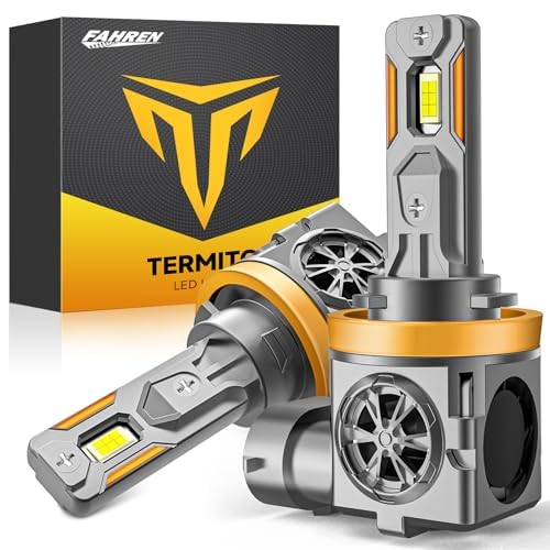 Termitor Latest H11/H9 Bulbs, 46,000LM 900% Ultra-Brightness, Real 1:1 Halogen Mini Size, 10-Year Extended Lifespan, 6500K White Illumination for Automotive H11 Fog Lights, Plug and Play, Pack of 2