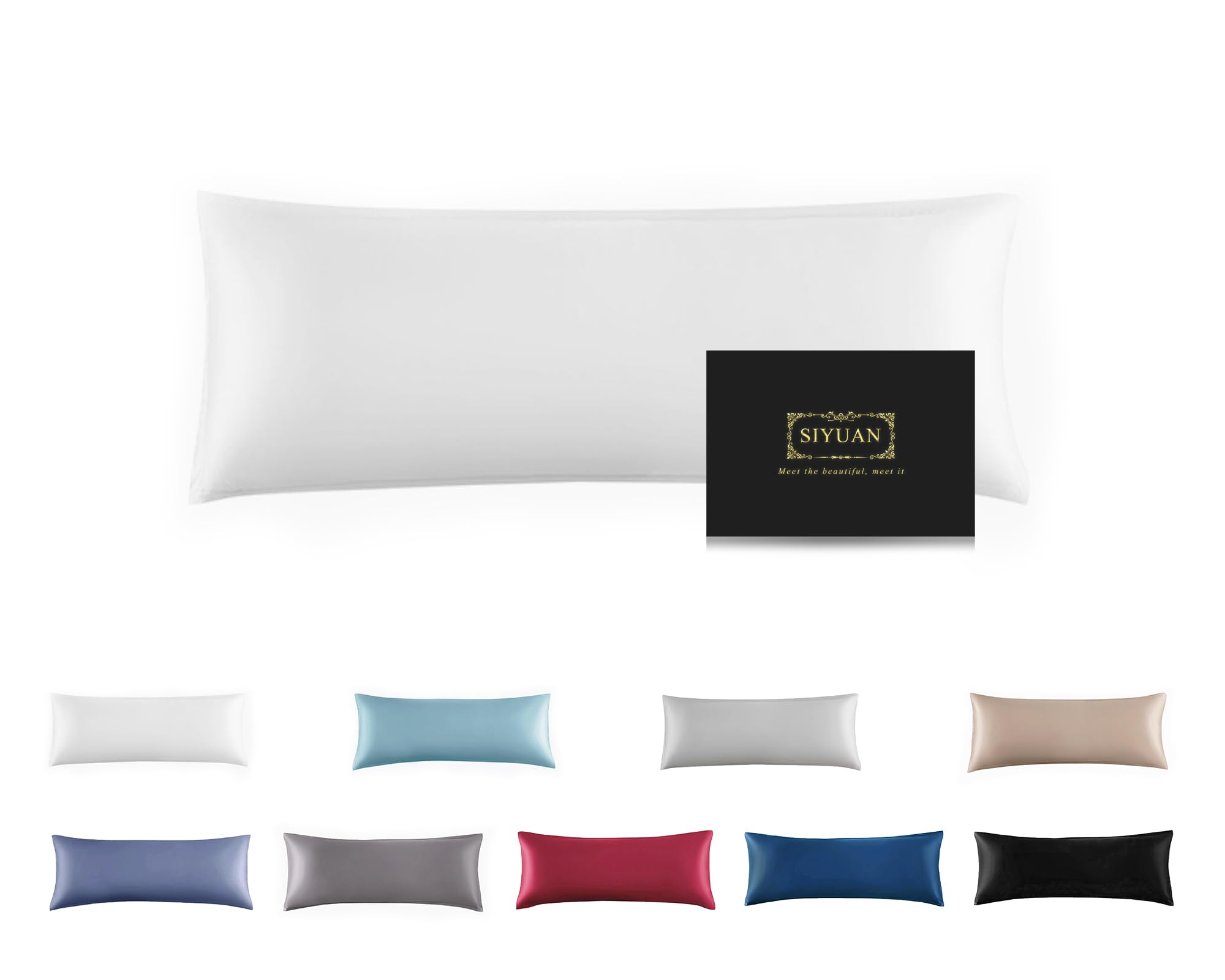 Mulberry Silk Pillowcase for Hair and Skin,Cooling Silk Pillow Case with Hidden Zipper,Allergen Proof Dual Sides Soft Breathable Smooth Silk Pillow Cover for Women (White, Body)