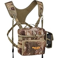 NewView Binocular Harness Chest Pack mit abnehmbarer Entfernungsmesser-Tasche, verstellbarem Bino-Gurt und Regenschutz - ideal für Jagd, Wandern und Vogelbeobachtung-M
