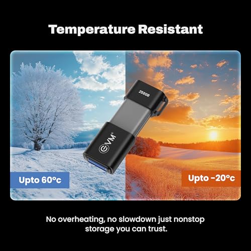 Image of EVM EnXO 256GB OTG Flash Drive USB 3.2 Gen 1 | Versatile Dual USB Type-C & Type-A Connectors | Rapid 120MB /s Read| Smartphone Laptop Tablet Smart TV | Plug & Play | 10 Years Warranty (ENXO /256GB)