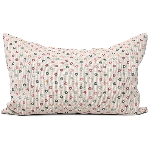 Zirbenkissen 30x20cm Bio-Baumwolle Punkte + Bio-Inlett - 100% naturrein. Duftkissen mit Zirbenspäne