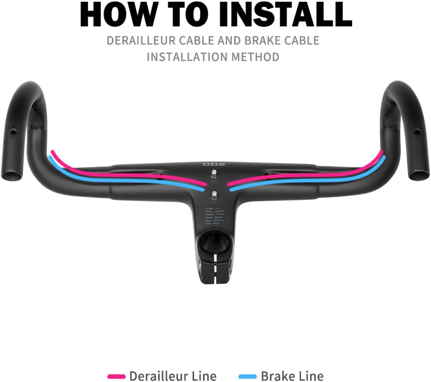 Guidon Carbone Aéro Intégré Avec Potence 31,8mm – Pour Vélo De Route, Longueur 400mm