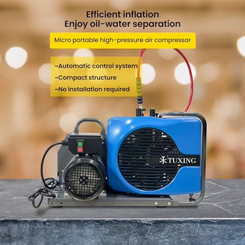 TUXING 5000 PSI Scuba Diving PCP Compressor - High Pressure Filling Station With Hose