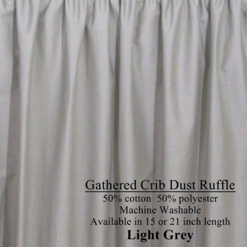 15 inch long Gathered Dust Ruffle for Crib Cotton