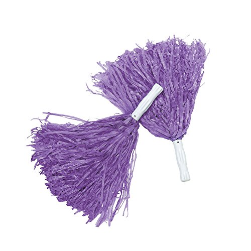 Fun Express - Purple PoM-Poms (12pc) - Toys - Active Play - Pom - Poms - 12 Pieces