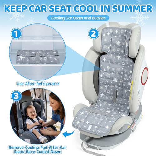 Image of Orzbow Car Seat Cooling Pad with Insulated Bag, Carseat Cooler Pad for Babies Toddler Kids Infant, Portable Baby Cooling Pad for Hot Summer to Keep Comfortable, Grey