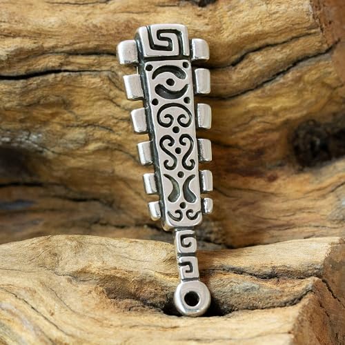 NOVICA No Stone .925 Sterling Silver Men's Individual Pendant 'Aztec Macuahuitl'2