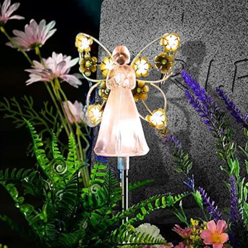 Luz de ángel de jardín solar impermeable para césped y patio 3
