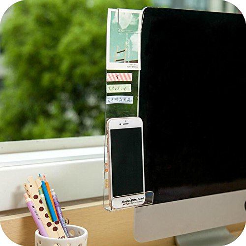 Home-organizer Tech Notes Holder and Reminder Memo Board for Computer Monitors Screen Acrylic Message Boards Memo Pads (Left) - Thumbnail 2