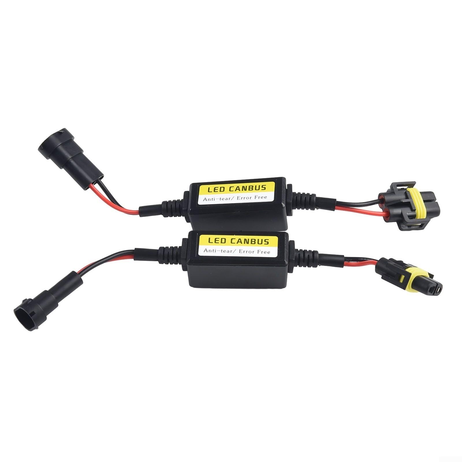 2X H11 LED Canbus Decoder Anti-Flicker Resistor for Headlight Error Elimination DC 9-36V Wiring Adapter
