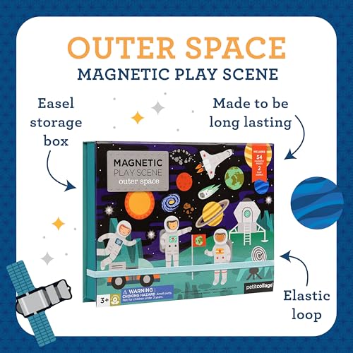 Image of Petit Collage Outer Space Play Scene Mix and Match Magnetic Pieces, Ages 3+, 2 Scenes and 54 Pieces