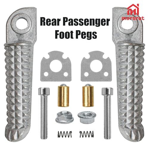 Image of 1 Pair Foot Pegs Compatible with Yamaha YZF R3 R25 MT25 MT03 MT-03 2014-2023, Motorcycle Footrest Pedal Bracket Peg Rest, Aluminum Driver Passenger Footpeg Set, Posapies Para Moto (Rear)